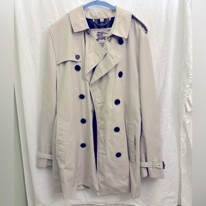 BURBERRY MENS TRENCH SIZE:54 STONE COLOR MIDLENGTH